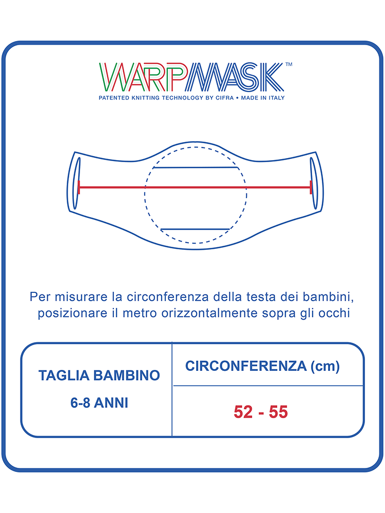 Mascherina KIDS WARPMASK- confezione 2 pz  - BIANCO